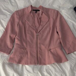 White House Black Market Pink Zip Blazer
